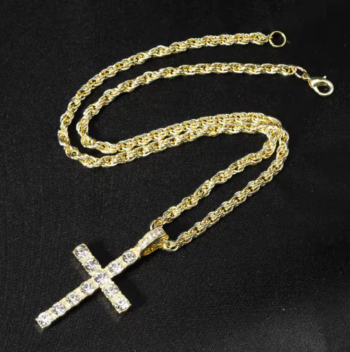 Zircon Cross Pendant Necklace